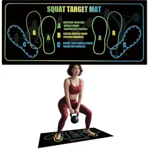 Exercise Mat Perfect for Squats, Leg and Ab Workouts, Squat guide mat, Squat Step Position, Squat Mat Knee Mat Lightweight and Portable for Men and Women