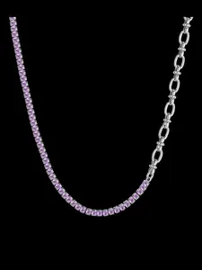 Trendy Hip Hop Cubic Zirconia Decor Necklace, Cuban Rope Chain, Cuban Link Design, Fashion Jewelry for Party, Daily Clothing Decor, Trendy All-match & Exquisite Jewelry, Sparkling Zirconia, Cuban Link Chain for Birthday Gift