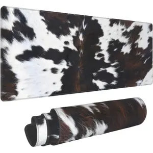 Cow Gaming Mouse Pad Extended Large Mouse Mat 24 X 14 Inch Nonslip Rubber Base Long Desk Pad Stitched Edges Mousepad Mice Pad for Office Home Game