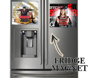 Graduation Photo Magnet Personalized - Class of 2026 Custom Graduation Announcement Magnet-School Keepsake 5.5 inch x 5.5 inch