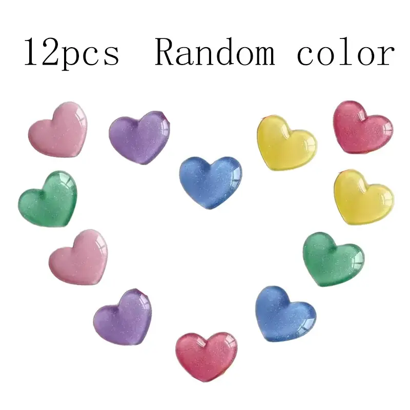 12 Heart-Shaped Refrigerator Magnets, Cute Colorful Love Magnets, Simple Macaron Home Kitchen Decor, Cartoon Magnet for Kitchen and Office