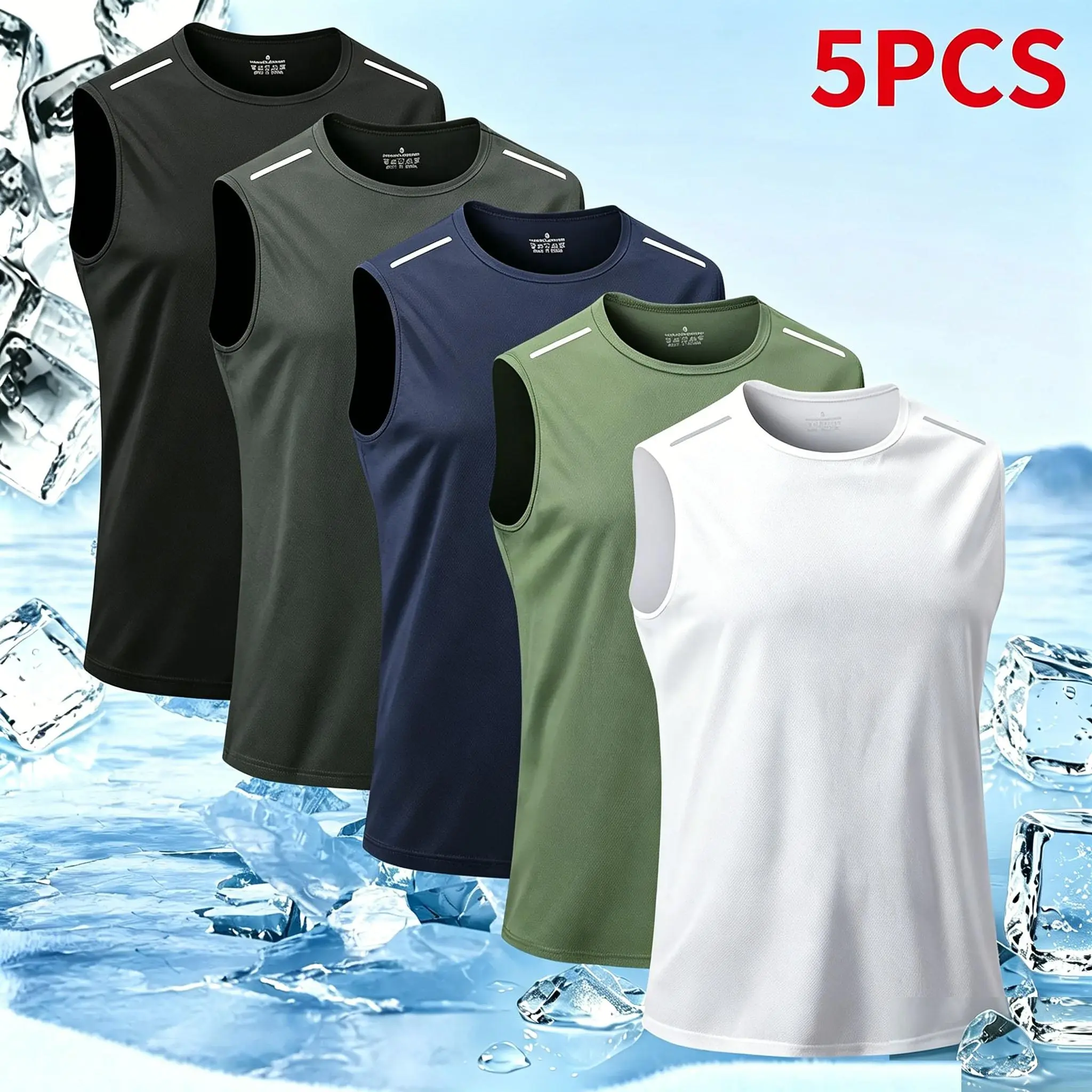 White + Green + Dark Blue + Dark Gray + Black