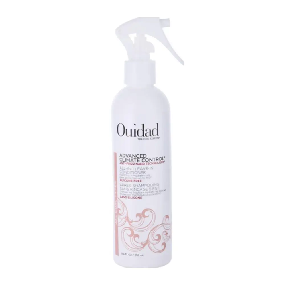 Ouidad Leave-In Conditioner Spray, Hydrating Frizz Control with Hyaluronic Acid, Lightweight Heat Protectant for Wavy & Curly Hair, 8.5 fl oz