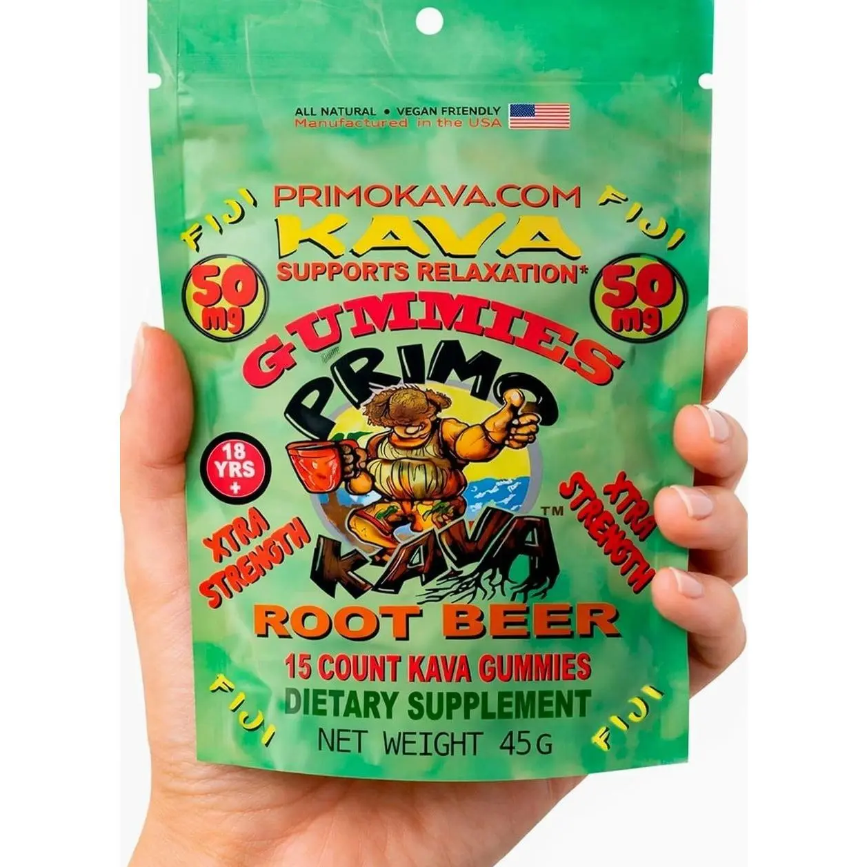 Kava Kava Gummies 50mg – Strong Noble Kava with 50mg Kavalactones for Calm & Relaxation – Alcohol-Free – Fast-Acting Fiji Kava Root Extract- Certified 3rd Party Testing – Root Beer Flavor – 15 Count