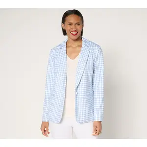 Tailored by Susan Graver Petite Printed Ponte Blazer