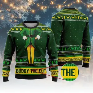 Buddy ELF Christmas Ugly Sweater, Ugly Sweater, Christmas Movies Sweater, Funny Buddy Elf Sweater, Xmas Gift GUGT46