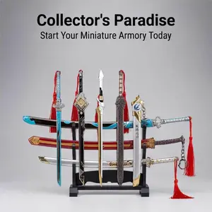 22cm Anime & Game Mini Sword Keychain, with Sheath, Alloy Metal Weapon Model, Cartoon Character Sword Replica, Collectible Desktop Ornament and Gift for Boys, Bag Charm