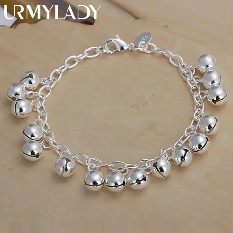 Women's 925 Sterling Silver Elegant Jewelry Bracelet with Pendant - Beautiful Bracelets, Silver Stacking, Bling Effect, Polished Finish, Casual Fashion, Adults, All Seasons, Versatile Accessory, Thoughtful Gift, Suitable for Wedding Party