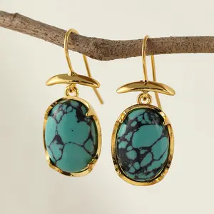 Creative Retro Oval Pendant Earrings, Bohemian Style Women's Earrings, Casual Accessories for Daily Parties