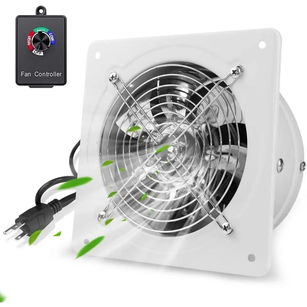 6 Inch Exhaust Fan, 353 CFM Extractor Fan with Speed Controller, 110 V 35W Household Ventilation Fans for Attic, Garage, Greenhouse, Warehouse, Farm,  Room, Shed (White)