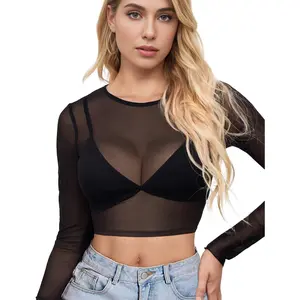 Black Sheer Tops for Women,Mesh Fishnet Tops Plus Size,Stylish and Sensational Mesh Blouses for Fashion-Forward Ladies