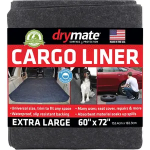 Drymate Cargo Liner Mat (60” x 72”), Dog Seat Cover, Trunk Liner, Absorbent, Waterproof, Machine Washable, Protects Vehicle Interior, for SUVs, Trucks, Vans, Cars (Made in The USA)