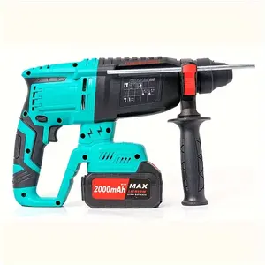 Cordless impact drill, equipped with an adapter handle, features a safety clutch and 360-degree rotation function, brushless motor heavy-duty impact drill, suitable for (concrete/masonry/drilling)
