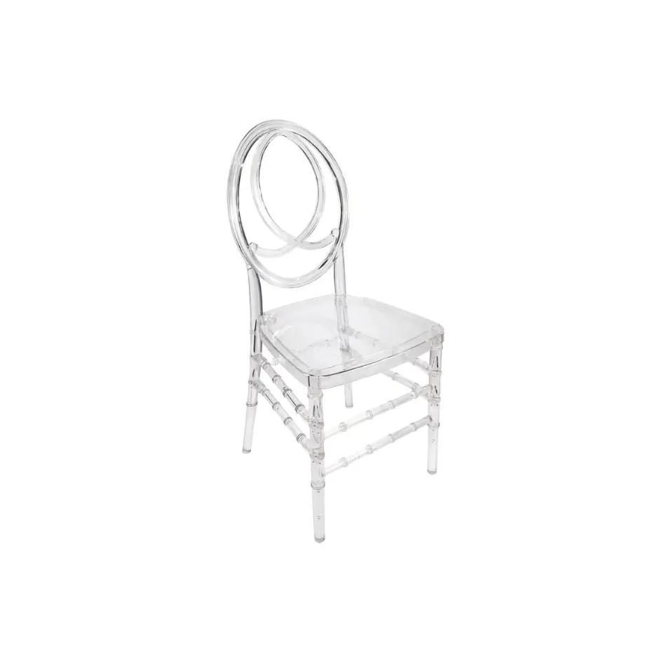 Set of 4 Clear Acrylic Ghost Medallion Chairs for Sale – Elegant Transparent Event Seating, Modern Luxury Design, Perfect for Weddings, Parties & Special Events, Easy to Clean and Maintain