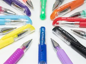 Metallic Blue Gel Pen - Ballpoint - Non-Smear + Quick Dry for Writing, Drawing, Coloring, Journal, Planner