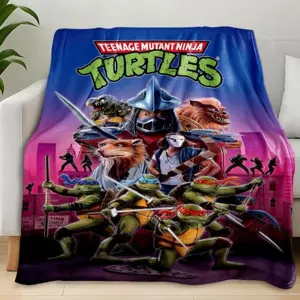 Teenage Mutant Ninja Turtles Cartoon-Style Blanket, Vivid Character Prints, Super Soft & Warm, Retro Cartoon Flair, Suitable for beds and sofas can also be given as a gift