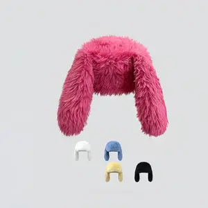 Cute Long Bunny Ear Plush Hat – Funny Costume Accessory, Unisex Warm Winter Cap for Streetwear, Photoshoots, Parties & New Year gift long bunn year hat furry  beanie