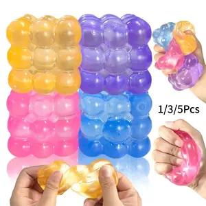 Aromatherapy Stress Ball Set, Pressure Relief Crystal Candy Ice Cube Shape, Soft Scented Squishy Toy, Kids & Adults, Multiple Colors, Party Gift