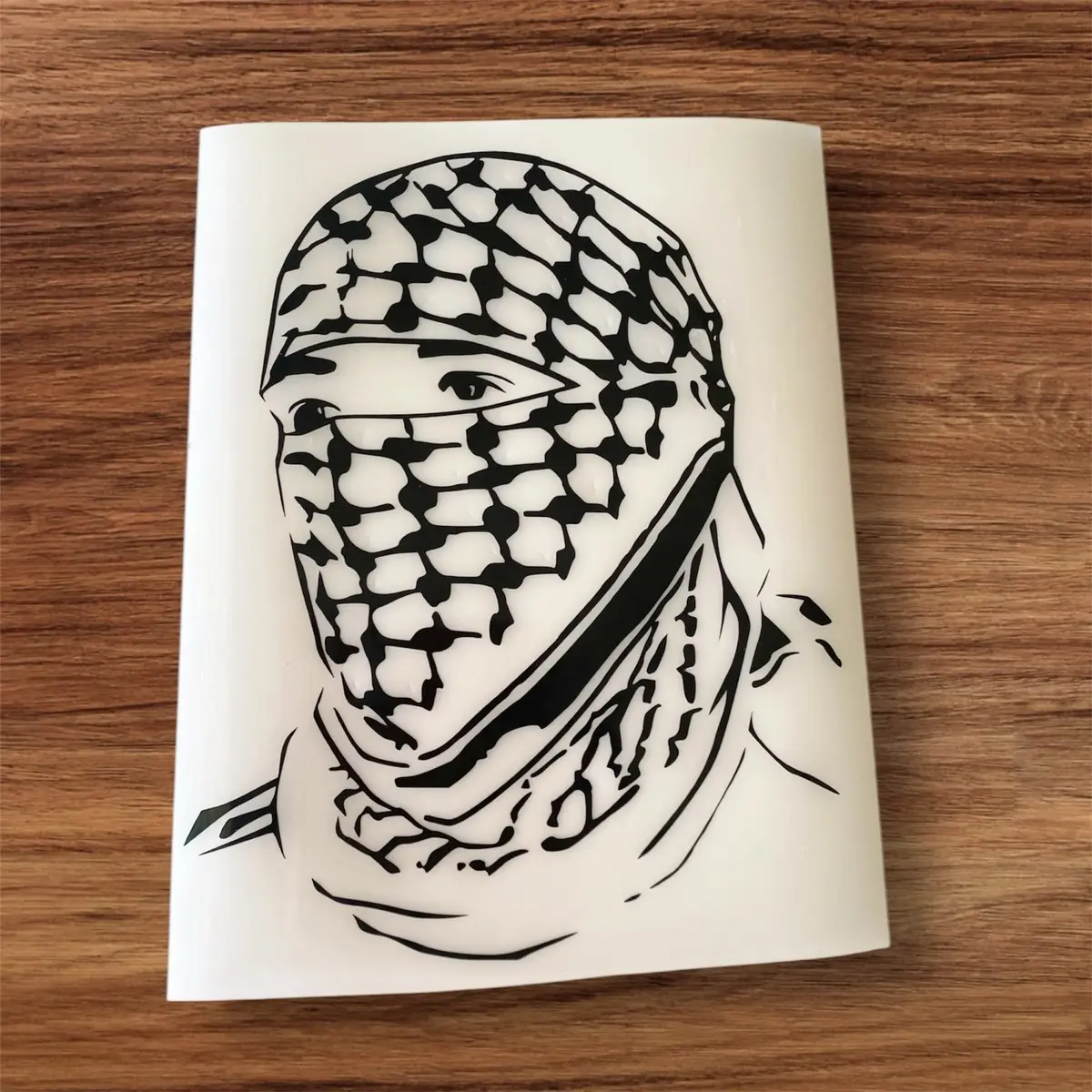 Palestine Women And Men Face Car decal, Kuffiyeh Scarf Car Sticker Self-adhesive vinyl for Window, Metal, Glass & Plastic Surfaces, Single Use {black}