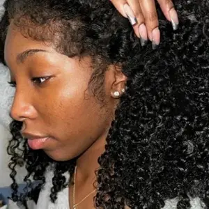 4C Edges Realistic Hairline Wigs Kinky Curly 13x4x1 Lace Front Human Hair Wigs Pre Plucked With 4C Curly Baby Hair Glueless Wigs For Women 18-26 Inch 150% Density
