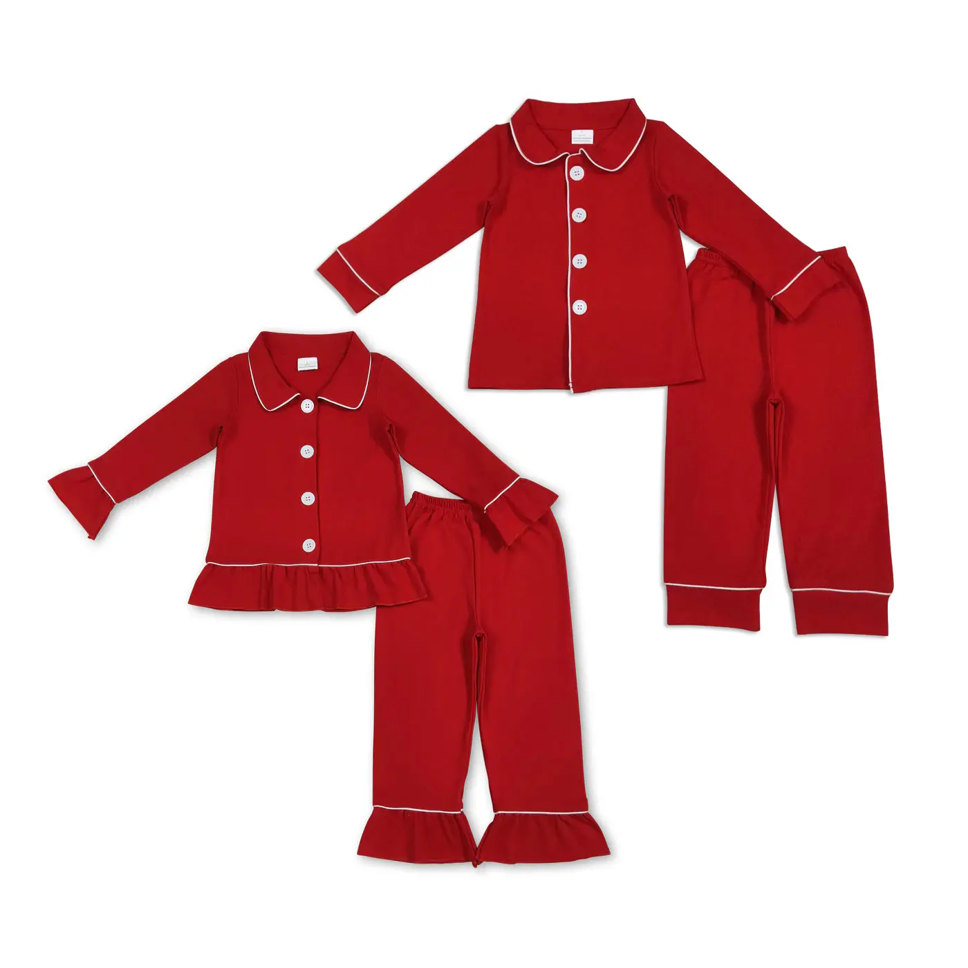 Unisex Toddler Christmas Soft Cotton Long-Sleeve Onesie Pajama Sets - Festive Kids' Sleepwear