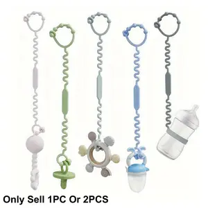 1pcs/2pcs Silicone Pacifier Chain Holder for Babies, Adjustable Toy Strap for High Chairs and Strollers, Safe Teether Straps for Babies