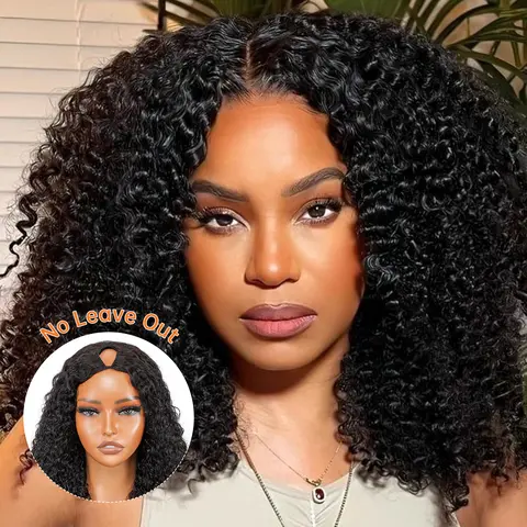 Wiggins Hair Curly V Part Wig Human Hair With Or No Leave Out Easy Install Upgrade Glueless Wig