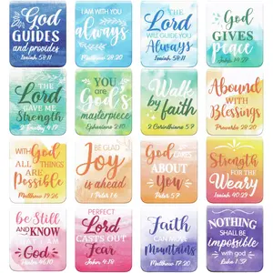 96 Pieces Bible Verse Magnetic Bookmarks 16 Styles Christian Magnet Book Markers Inspirational Motivational Encouraging Magnetic Page Clip for Women Men School Office Supplies