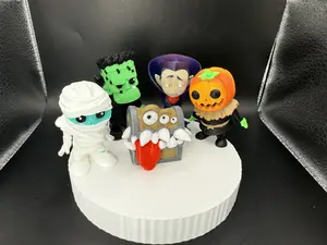 Halloween Buddies - Mummy Frank Dracula Mimic 3D Buddies Set - Adorable Halloween Characters for Festive Decor