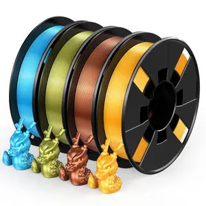 ENTINA  PLA 3D Printer Filament Set Dimensional Accuracy +/- 0.02mm 1.75MM 200g x 4 Spools Sky Blue Bronze Red Copper Gold for 3D Printers.  3d printed stuff. 3d printers,printer filament bundle,filament maker