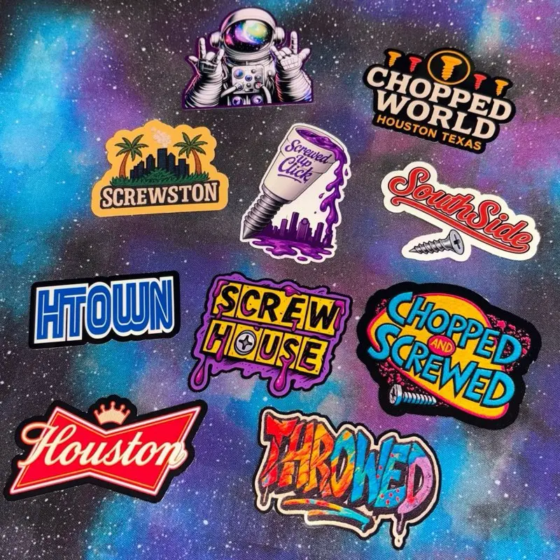 Houston Custom Mini Sticker Pack 1 Limited Edition Featuring Screwston Screwhouse & Chopped World Designs