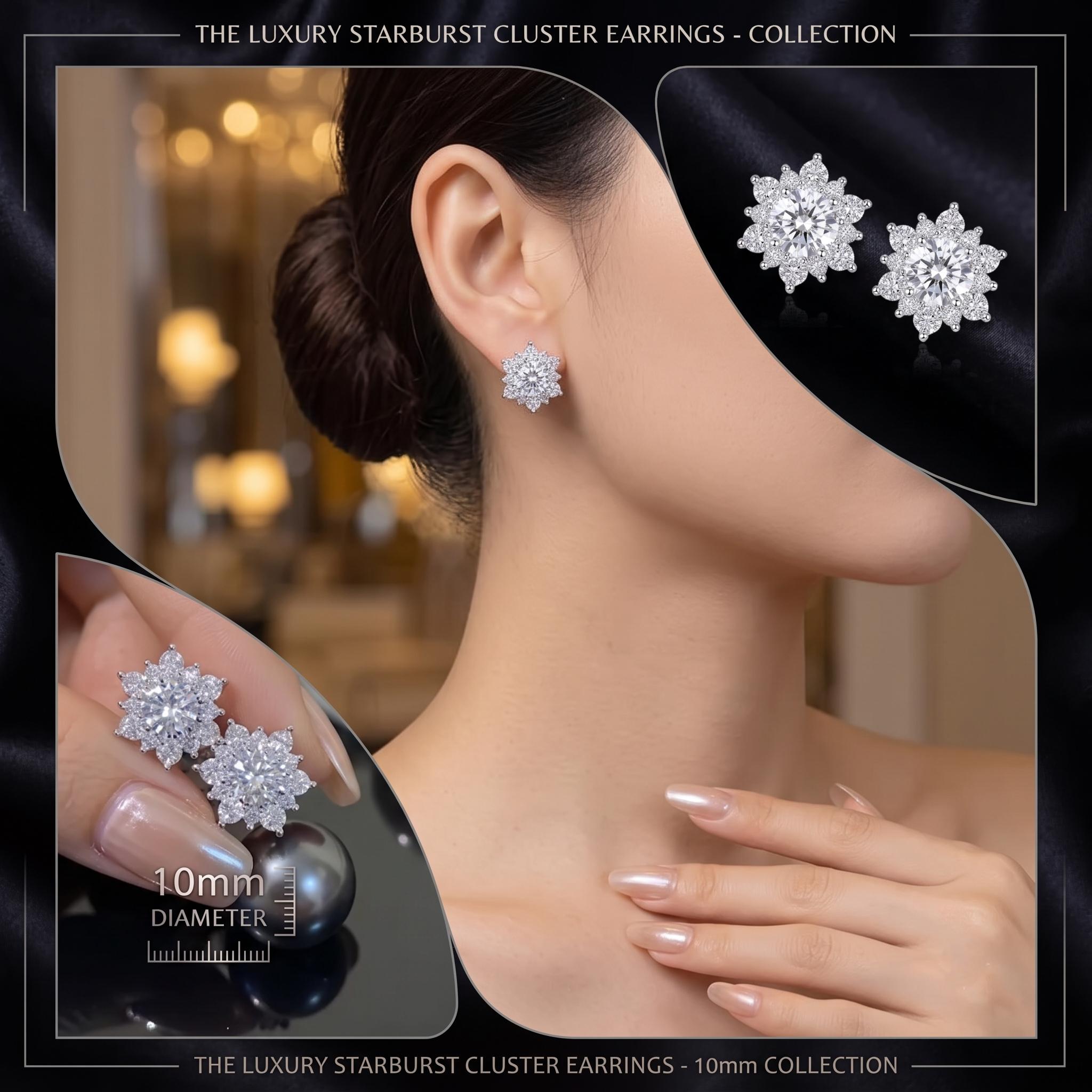 Silver Casual Couple Stud Earrings - Dual Lab-Created Gemstones (VVS1 Moissanite Option), Hypoallergenic Fit Soft Needles, Deluxe Gift Box, Unisex Fine Jewelry, Snowflake Design, Ideal for Anniversaries & Valentine’s Day, Everyday Glamour, Casual Shine, M