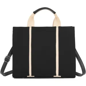 Small Tote Bags for Women Work Fashion Canvas Handbag with Pockets Satchel Shoulder Bag