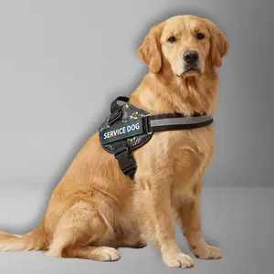 harness: shock-absorbing  walking  for medium and large dogs;  padded  vest; reflective pet vest with an easy-to-control handle; suitable for medium and large . double dog leash pet safety leash adjustable outdoor training luxury dogcollar  doge collar