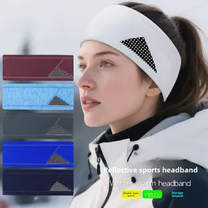 Winter outdoor warm sports headband running night running mountaineering skiing cycling reflective headband