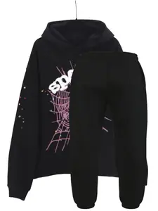 【2-piece set】Y2K Men's Hooded Sweatshirt, Spider Web Pattern, Letter Print, Colorful Stars, Street Punk Style, Casual Fitted, Fall & Winter, Graphic Hoodie，There are combination sets, single piece hoodies, single piece sweatpants, and multiple choices