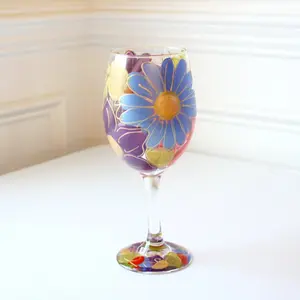 Hand Painted Wine Glasses - Julia's Floral