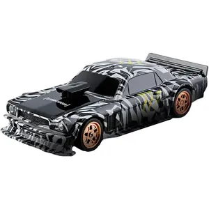 RC Drift Car, 1/43 Scale 2.4G Full Proportional RC Electric Mini Racing Drift Car Model with Lights Kit,RC Model Cars Gifts for Adults (RTR Version/Black and White) Interactive Puppy