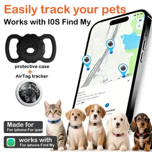 1 pet tracker with a built case—no monthly fees—global tracking, no app required, compatible only with Apple Find My (iOS only), suitable for all cats and dogs