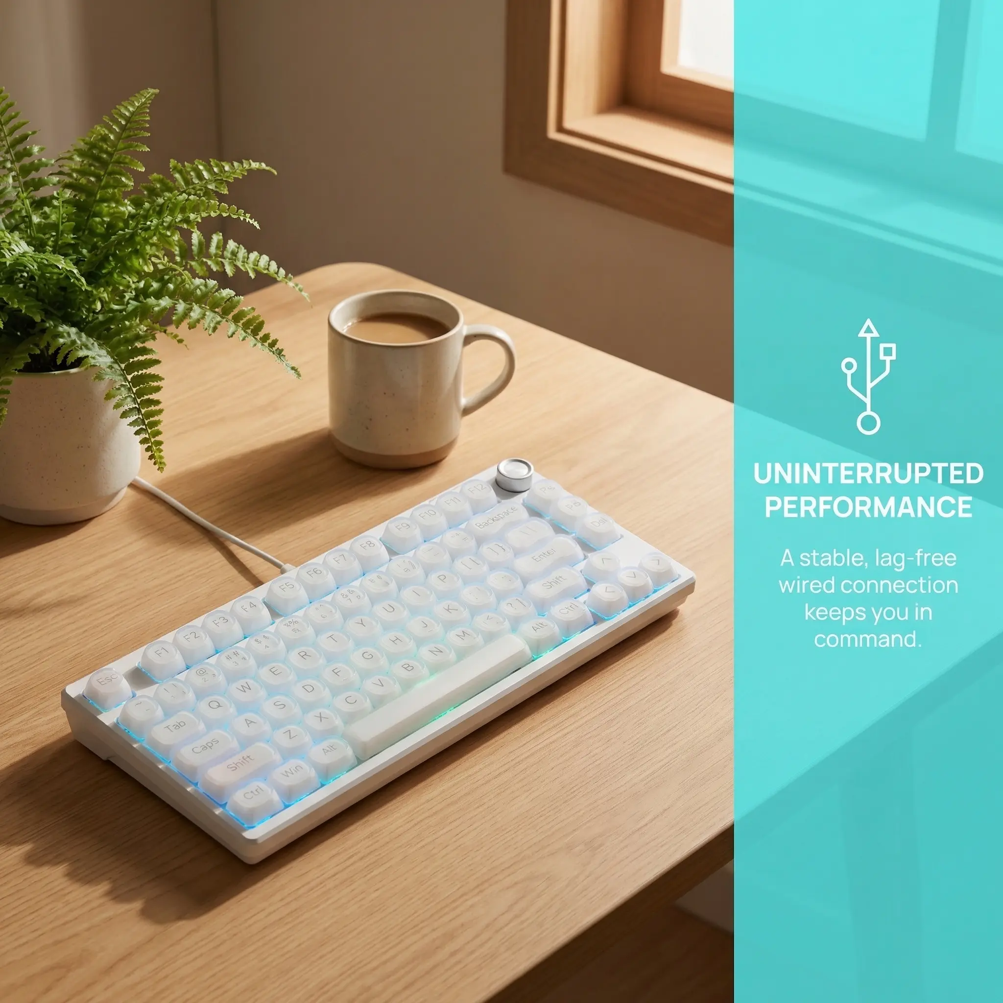 アイブロウ cony FURYCUBE IP75 75% Gaming Keyboard with Media Knob - RGB Backlit
