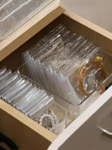 50 pieces of thick, anti-oxidation jewelry bags, transparent jewelry zipper bags, small jewelry storage bags, ring and earring storage bags, self-sealing jewelry packaging bags, portable waterproof zipper bags, small business supplies, the cheapest