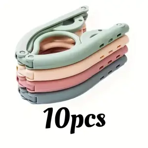10pcs Portable Folding Travel Hangers, Space-Saving Clothes Drying Accessories, Essential for Cruises and Travel