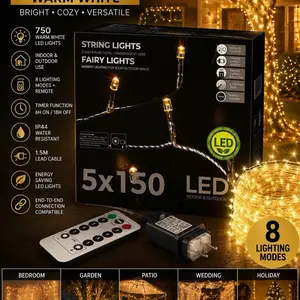 750 LED Fairy String Lights – Warm White