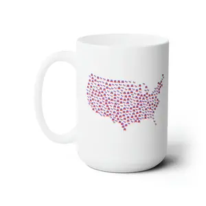 USA Donkey and Elephants, Ceramic Mug, 15oz