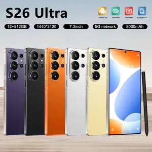 2026 New S26 Ultra 5G Unlocked Phone, Android 15, 12GB RAM + 512GB ROM, 6.99" HD Screen, 78MP+108MP Camera, 8000mAh Battery, Dual SIM, Stylus, Full Accessories