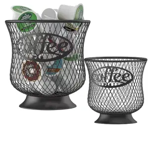 Large Capacity Coffee Pod Holder K Cup Organizer for Nespresso Keuring Espresso Capsules Mesh Design Storage Kitchen Countertop Decor