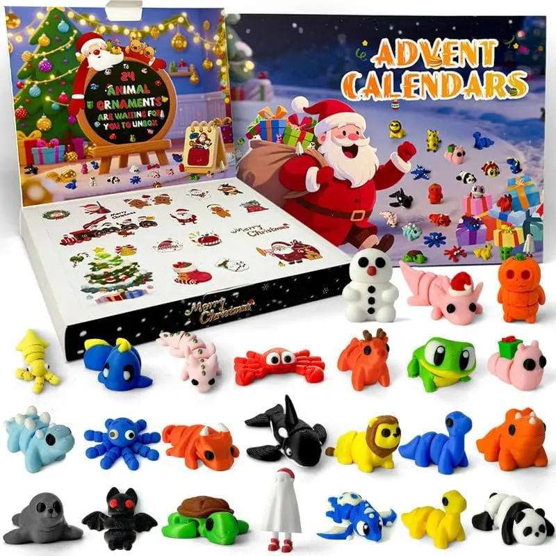 Halloween fall Gift 2026 Advent Calendar with 24 Unique 3D Printed Animal Figures, Christmas Countdown Calendar for Kids & Adults, Collectible Miniature Zoo Toys, Holiday Surprise Gift & Christmas Decoration (Multicolor)
