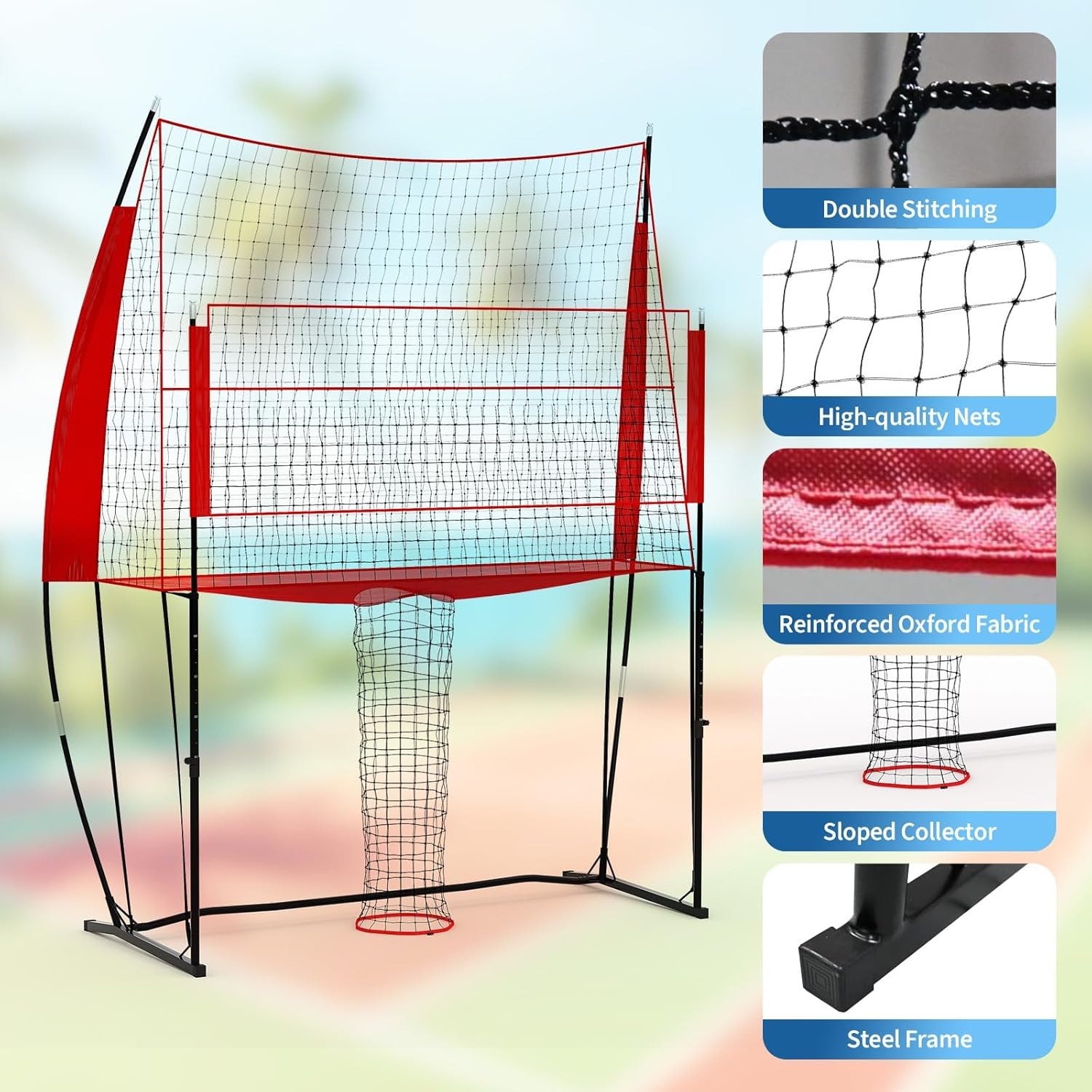 Portable Volleyball Net 8x11 FT, Height Adjustable Volleyball Equipment with Carry Bag, Easy Setup Training Net for Indoor, Outdoor, Beach, Backyard