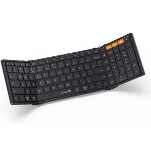 ProtoArc Foldable Bluetooth Keyboard, XK01 Tri-Fold Wireless Portable Folding Keyboard with Number Pad for Business and Travel, Full-Size Travel Keyboards for Windows iOS Android Tablet Smartphone Laptop PC
