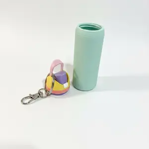 Waterbottle Chapstick Holder Keychain in Colorful Design